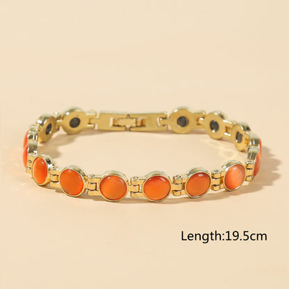 🎗✨Elegantný magnetický zlatý náramok s mačacím okom