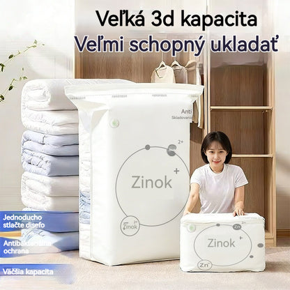 🧳【5-dielna sada】💨 Veľkokapacitné stlačiteľné vákuové úložné vrecká: Nepotrebujú pumpičku, sú nepriepustné, ideálne na úsporu miesta v kufri a doma ✈️