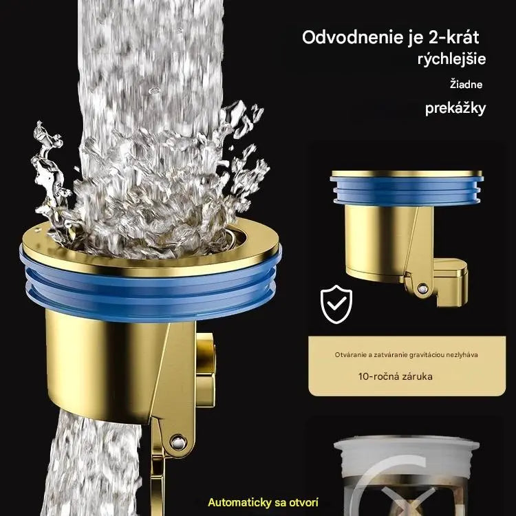 🔥50% OFF🔥 Univerzálny mosadzný podlahový odtok s protizápachovým deodorizačným jadrom 🚿✨