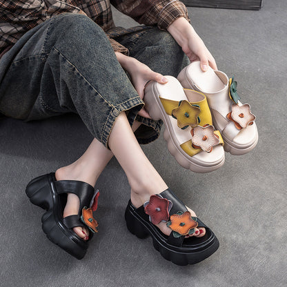 Kožené sandále na platforme v retro štýle z roku 2025