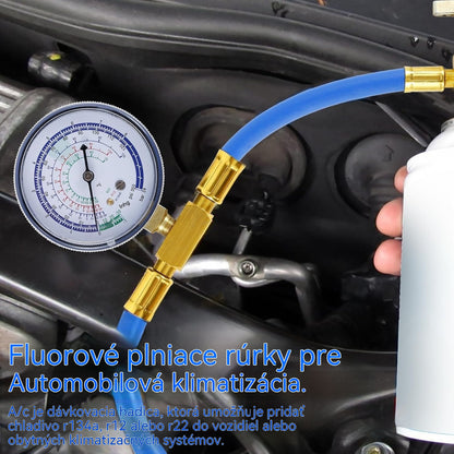 🔧❄️ Hadica na dopĺňanie chladiva R134a AC s manometrom – Nepriepustná, ľahko čitateľná a kompatibilná s klimatizáciami pre autá, nákladné vozidlá alebo domáce klimatizácie – Bezpečné dobíjanie svojpomocne 🚗