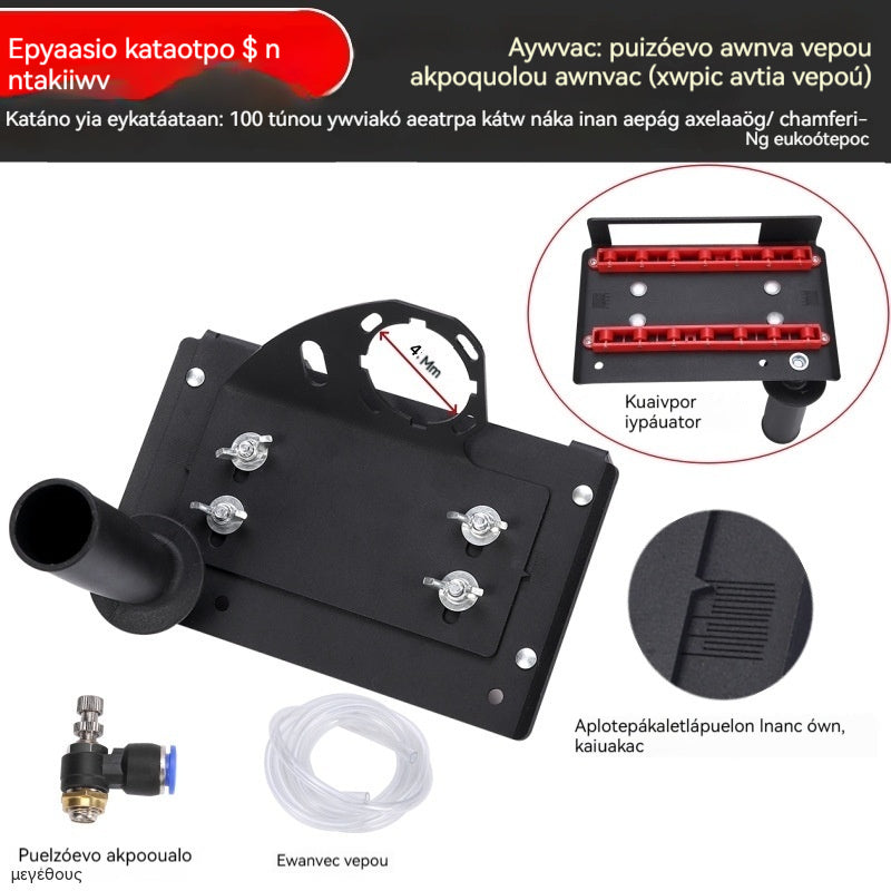 【Model 100】 Uhlový rezací nástroj + tryska + vodovodné potrubie --- Nová uhlová brúska Model 100 s funkciou uhlového rezania. Uhlová fréza s uhlom 45 stupňov.