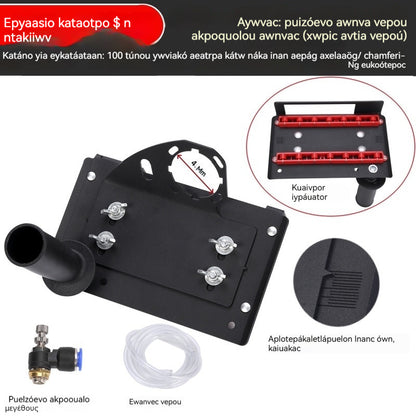 【Model 100】 Uhlový rezací nástroj + tryska + vodovodné potrubie --- Nová uhlová brúska Model 100 s funkciou uhlového rezania. Uhlová fréza s uhlom 45 stupňov.