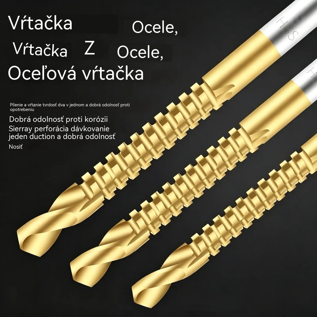 【3+4+5+6+6.5+8 mm】⚙️ Sada špirálových vrtákov: Vyrobené z rýchloreznej ocele s titánovým povlakom a vhodné pre rôzne materiály 🧰