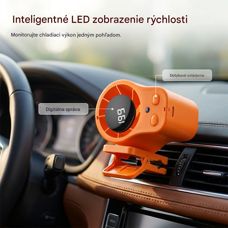 🌀 Hands-free ventilátor s LED displejom, integrovaným klipom a 199 nastaviteľnými rýchlosťami