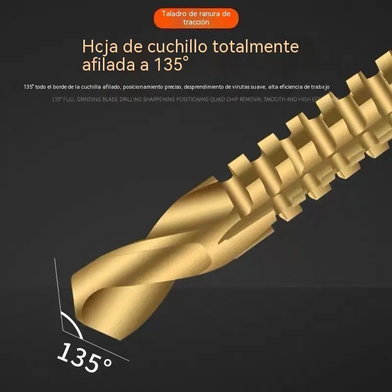 【3+4+5+6+6.5+8 mm】⚙️ Juego de brocas helicoidales: fabricadas en acero rápido, con recubrimiento de titanio y aptas para diversos materiales 🧰