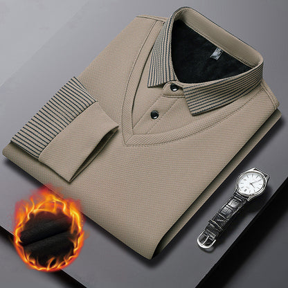 【M-4XL】Dvojdielne polo tričko s imitáciou vzoru a patchworkovými pruhmi